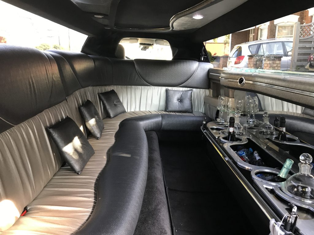 Chrysler 8 Seater Limo interior - AKA The Baby Bentley - Surrey Limos